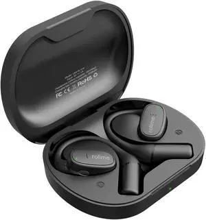 rollme Liberty One Open Ear Headphones, Wireless Earbuds with Earhooks, Secure Fit, Ergonomic Design, Bluetooth 5.3, IPX5 Water-Resistant, Sweat Resistant, Fast Charging, 30HRS Playtime(Black)