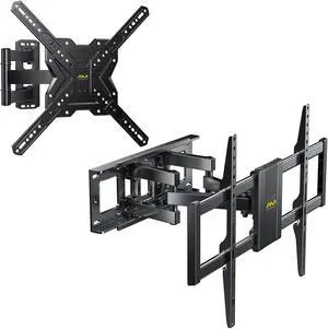AM alphamount TV Wall Mount Full Motion for Most 26-60 inch TVs up to 77lbs Max VESA 400x400mm; Full Motion TV Wall Mount for Most 37-75 Inch TVs up to 100 lbs Max VESA 600x400mm