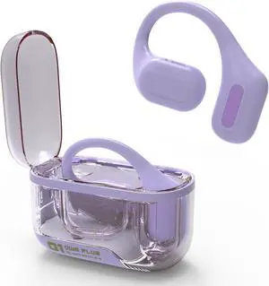 AMAFACE Bluetooth Headphones Wireless Earbuds 36Hrs Playtime Wireless Charging Case HiFi Stereo Over-ear Earphones with Earhook Waterproof Headphones with Mic for Sport Running Workout Purple