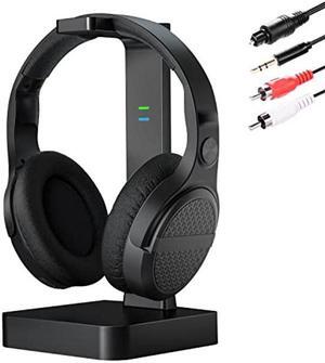 ANSTEN Wireless Headphones for TV Watching with Digital Optical RCA 2.4GHz RF Transmitter Charging Dock, Over Ear Headset with 3 Audio Modes, 197FT Wireless Range, 10Hrs Audio Playtime