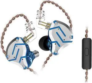 Five Driver Headphones,KZ ZS10 PRO High Fidelity Noise-Isolating Earbuds/Earphones with Detachable Cable 2Pin 0.75mm (with MIC, Glare Blue)