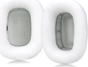 Sinowo Lambskin Ear Cushions for Apple AirPods Max Headphones Replacement Earpads Sweat Proof Ear Cups Cushion Easy to Install with Magnet,Sheepskin and Memory Foam(White)