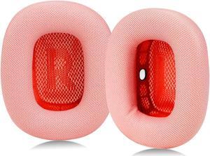 Sinowo Ear Cushions for Apple AirPods Max Headphones Replacement Leather Earpads Sweat Proof Ear Cups Cushion Easy to Install with Magnet, Protein Leather and Memory Foam(Pink)