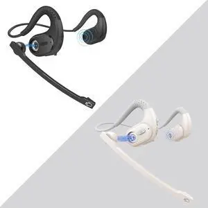 BANIGIPA Bluetooth Headset with Removable Microphone, Noise Cancelling Wireless Headset for Phones Laptop Computer PC, Open Ear Headphones for Office Meeting Running Cycling Driving Working-12 Hrs