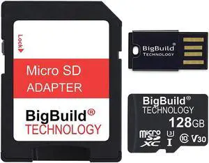 BigBuild Technology 128GB Ultra Fast 100MB/s U3 Micro SDXC Memory Card for Garmin Dash Cam 66W, Garmin Dash Cam 67W Satellite Navigator/Dashboard Camcorder
