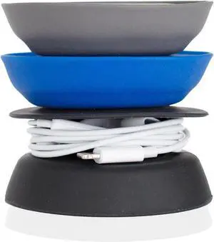 Budley - Tangle-Free Earphone/Earbud Case, Compact Storage System, Silicone (Gray/Royal Blue/Black, Set of 3)