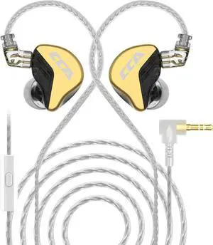 CCA CRA+ in Ear Monitor Earphone, Patented Ultra-Thin Diaphragm Dynamic Driver IEM, Clear Sound & Deep Bass, Wired Earbuds with Tangle-Free Removable Cord