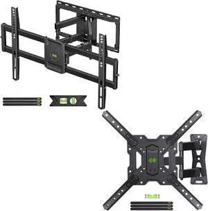 USX MOUNT Full Motion TV Wall Mount for Most 47-84 inch Flat Screen/LED/4K TV, TV Mount Bracket Dual Swivel ArticulatinVESA 400x400mm Up to 77lbs, Perfect Center Design -XMM006-1 Tilt 6 Arms