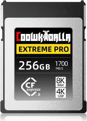 Coowkooalla CFexpress Type B Memory Card,Sd Card Cfexpress,Up to 1700MB/s Read,Raw 8K Video (256GB)
