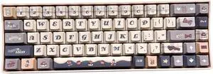 daixiahu Alice Rabbit Theme Key Cap Set, 141 Cherry MX Switch Mechanical Keyboard Custom Key Cap (Cherry Height)