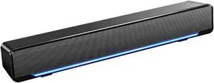 Soundbar,USB Wired SoundBar,Music Player with Bass Surround,Stereo USB Powered Mini Soundbar Speakers with 3.5mm Input for PC Tablets Laptop Desktop Projector Cellphone for Home Theater(Black)