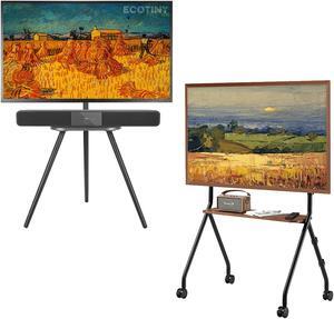 ECOTINY Easel Tripod TV Stand for 40 to 65 Inch Plus Heavy Duty Rolling TV Stand for 49-80 Inch