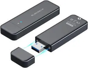 ElecGear USB Mini Enclosure for 2230/2242 NVMe and SATA M.2 SSD, PCIe and Serial ATA Aluminum Housing Case with Magnet Cap, 10Gbps Flash Drive Internal Memory Stick Card Reader (NV-2242A)