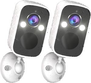 ELECCTV Security Cameras Wireless Outdoor,2K QHD Battery Powered AI Motion Detection Spotlight Siren Alarm WiFi Surveillance Indoor Home Camera, Color Night Vision, 2-Way Talk
