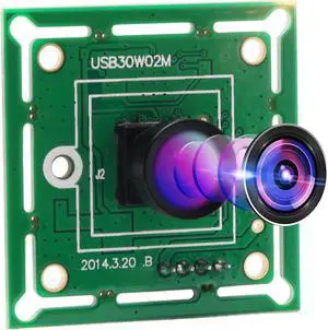 VGA High Speed Wide Angle USB Camera Module for Computer 480P 60fps Super Mini UVC USB2.0 Webcam Board with 120degree No Distortion Lens CMOS OV7725 Industrial CCTV PC Camera for Linux Mac Android