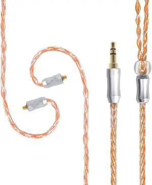 FEDAI 8-core MMCX Earphone Replacement Cable3.5 MM 4 Pole Single Crystal Copper Earphone Cable Stereo Balance Upgrade Cable for SHURE 846 535 215 315 425 HQ 6 DQSMD 2 MAGAOSIK 5 etc.(mmcx 3.5 mm)