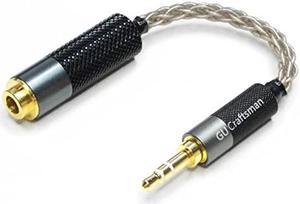 GUCraftsman 3.5mm Stereo Male to 4.4mm Balanced Female Portable Headphone Adapter Cable 6N Single Crystal Silver Headphone Jack Convert Cable for Audio Players with 3.5mm Ports