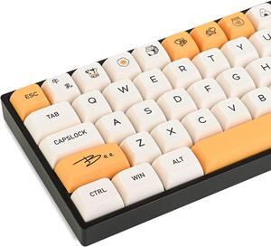 GTSP 140-Key Honey Milk pbt Keycaps XDA 65 Percent TKL for 100 Percent 60% Mechanical Keyboard(Honey Milk-English)