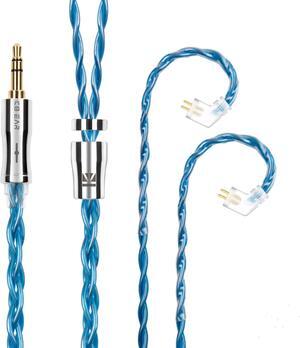 H HIFIHEAR KBEAR 4 cores 6N Single Crystal Copper IEM Earphone Cable Ear Monitor Replacement Cable for Kbear KS1/KS2/Strom/Lark/Robin/Rosefinch/CCZ Melody/Coffee Bean/Warrior Earbuds (TFZ 3.5MM)