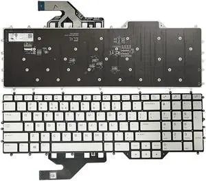 Huasheng Suda RGB US Keyboard Backlight Replacement for Dell Alienware M17 R2 M17 R3 0C5VV3 PK132VQ2F01 (White)