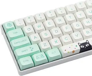 Hyekit PBT Keycaps 130 Keys Cat Keycaps Dye-Sublimation Cute Keycaps XDA Profile Custom Keycaps for Cherry Gateron MX Switches Mechanical Keyboards