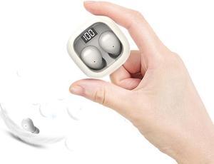 Invisible Earbuds Wireless Bluetooth,Extra Small Mini Discreet Tiny Smallest Micro Hidden Earbuds for Work,Sleep Headphones,Cordless Ear Buds,Earbud for Small Ears Canals Beige Nude Skin Color