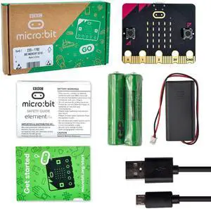 KEYESTUDIO Micro:bit V2 Go Kit Original Microbit V2 Starter Kit, with Micro:bit V2, Battery Holder, Micro USB Cable