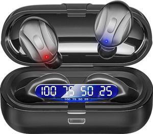 Earbuds Mini in-Ear Earphones with Charging Case, Touch Control, Waterproof Headphones Headset with LED Display Built-in Mic for Sports/Workout/Daily Use