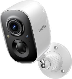 LongPlus Wireless Security Camera Outdoor, 2K Battery Powered Camera, No Subscription, AI Detection Surveillance Camera with Siren, Color Night Vision, WiFi Camera Outdoor Wireless, Work with Alexa