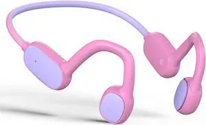 Mehomeli Kids Headphones, Bluetooth 5.2 Air Conduction Open Ear Headphones, 85dB Volume Limiting, Stereo Sound with Mic, IPX5 Waterproof, 20H Playtime, Perfect for School and Outdoor-Pink