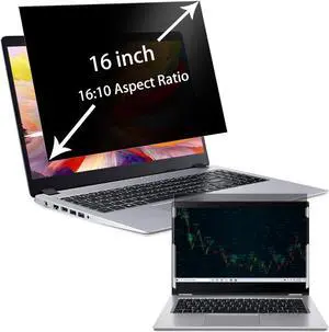 Laptop Privacy Screen 16 Inch for 16:10 Widescreen Display, Anti Blue Light Glare Privacy Filter, For LG Gram 16" Laptop Screen Privacy Shield, Anti-Scratch Screen Protector