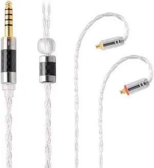 NICEHCK LitzP 4n Sterling Silver IEM Cable,Replaceable 2.5/3.5/4.4mm Plug for HiFi in-Ear Monitor Earphone Cable,0.78 2 Pin/QDC 2Pin/MMCX Connector for Audiophile Video Music Gaming