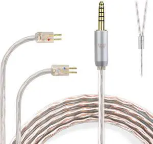 okcsc 0.78 2PIN to 4.4mm 4 Core Upgraded Replacement Earphones Cable IEM Cable for TRN V90 V80 V10 V20 BL03 ED16 ZSA ES4 ZSR ZST ZS10 ZS5 ZS6 ZS3 ES3 ED12 IEMs 3.94FT