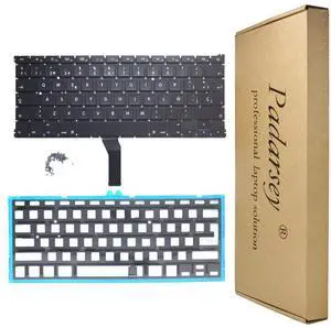 Padarsey Spanish ESPAÑOL Backlight Backlit Keyboard with 80 PCE Screws Compatible for MacBook Air 13-Inch A1369 A1466 2011 2012 2013 2014 2015