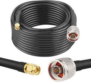 MOOKEERF N Male to SMA Male Cable 35ft Low Loss RG58 SMA to N Cable 50 Ohm for WiFi Router,GPS Receiver,Antenna,Signal Booster Use