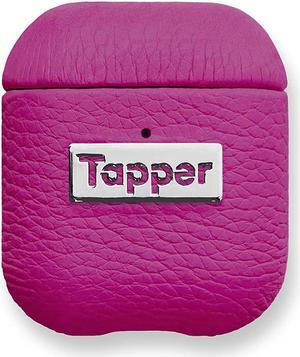 Tapper Hot Pink Leather/Silver Case for AirPods (1st and 2nd generation)