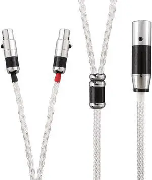 Tirstrup 4 Pin XLR Balanced Male Cable Pure Silver Headphone Cable Cord Headsets Cable Compatible with Hifiman Audeze LCD-2, LCD-3, LCD-4, LCD-X, LCD-XC (200CM, White)