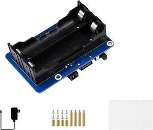 Uninterruptible Power Supply UPS HAT for Raspberry Pi 5/4B/3B+/3B, Support Power Supply Charge and Power Output at The Same Time, Provides Power Supply via Pogo Pins, with 5V USB Output