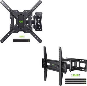 Full Motion TV Mount, Swivel Articulating Tilt TV Wall Mount for 26-55Inch LED, 4K TVs, with VESA 400x400mm Up to 77lbs&TV Wall Mount for 32-65 inch Flat Screen/LED/4K TVs up to 110lbs, Swivel/Tilt,Ma