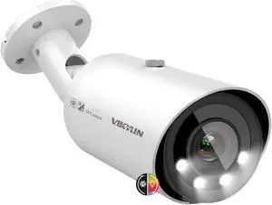 VIKYLIN 8MP Full Color Varifocal PoE IP Camera, Outdoor 4K Bullet Camera with 5X Optical Zoom 2.7~13.5mm Lens,Human/Vehicle Detection, Smart Dual Light, Bulit-in Mic, MicroSD(256GB), IP67