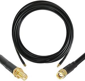 WIZACE 15 ft RP-SMA Male to RP-SMA Female S-MR240 Extension Cable (50 Ohm), Pure Copper Low-Loss Coax Jumper for WiFi Router Wireless Network Card Security IP Camera Hotspot Miner to Antenna