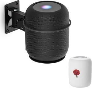 Adjustable Speaker Mount for Homepod 2 Wall Mount Bracket with Dust-proof Cover for Homepod 2nd Mount - Speaker Mount for Homepod 2nd Gen Shelf, Black