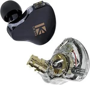 YINYOO KBEAR KS1 Black No Mic+KBEAR KS1 Clear Black with Mic in Ear Monitor Wired Earbuds