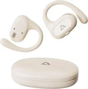 YMOO Open Ear Wireless Bluetooth 5.2 Headphones for Runners, IPX4 Waterproof Air Conduction Headphones, 16.5mm HiFi Headphones, 40ms Low Latency, 34H Gaming Earbuds for Treks,Exercise,Tour (off-white)