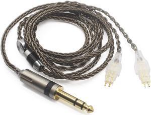 Youkamoo 6.35mm 8 Core Silver Plated Compatible for Sennheiser HD650, HD600, HD580, HD660S, HD58X, HD565, HD545, HD535, HD6XX Headphones Upgrade Cable