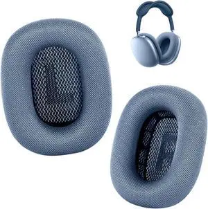Ear Cushions for AirPods Max Headphone - Upgraded Mesh Earpads Replacement Compatible for Apple AirPods Max with Silicone Layer, Magnet, Memory Foam and Noise Isolation (Sky Blue)