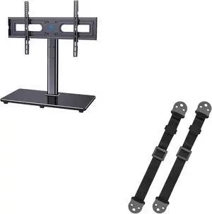 PERLESMITH Swivel Universal TV Stand&TV Anti-tip Straps PSTVS21&PSAS1