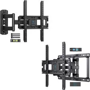 PERLESMITH Full Motion Articulating TV Wall Mount Bracket for 26-55in TVs up to 70lbs & PSMFK9 TV Wall Mount Full Motion for 32-65 Inch Flat Curved Screen TVs