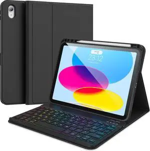ALIWLHOF iPad 10th Generation Case with Keyboard (10.9", 2022),iPad Keyboard Case for 10.9" 10th Gen, Keyboard Case with Pencil Holder-Detachable Bluetooth Keyboard Case