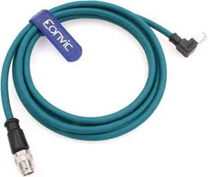 Eonvic Ethernet Shielded Cable M12 X-Type 8 Position to RJ45 Waterproof Industrial Network High Flex Cable for Cognex
